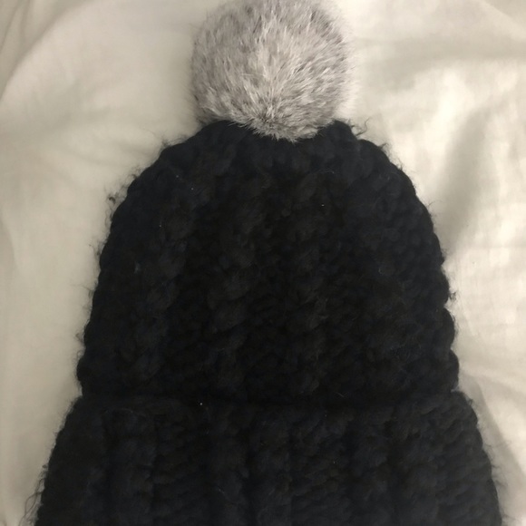 Rebecca Minkoff Rabbit Fur Pom Pom Beanie - Picture 3 of 5